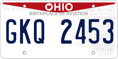 OH license plate GKQ2453