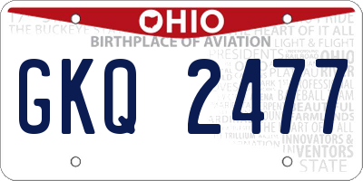 OH license plate GKQ2477