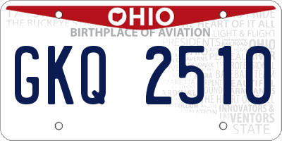 OH license plate GKQ2510