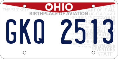 OH license plate GKQ2513