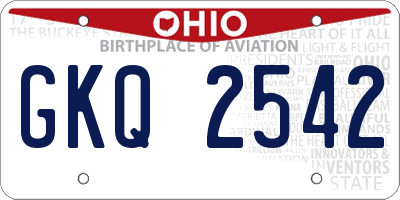 OH license plate GKQ2542