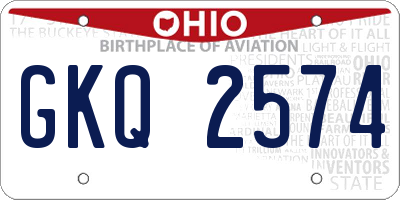 OH license plate GKQ2574
