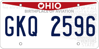 OH license plate GKQ2596