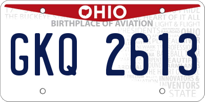 OH license plate GKQ2613