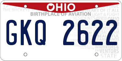 OH license plate GKQ2622