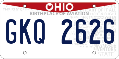 OH license plate GKQ2626