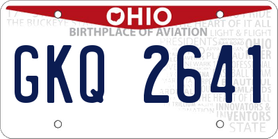 OH license plate GKQ2641