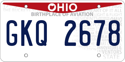 OH license plate GKQ2678