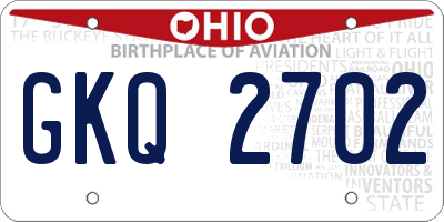 OH license plate GKQ2702
