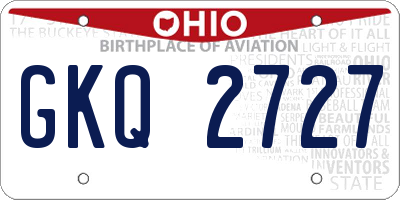OH license plate GKQ2727