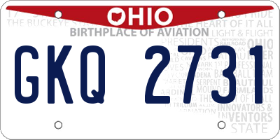 OH license plate GKQ2731