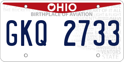 OH license plate GKQ2733