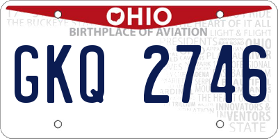 OH license plate GKQ2746