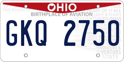 OH license plate GKQ2750