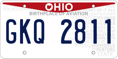OH license plate GKQ2811