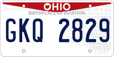 OH license plate GKQ2829