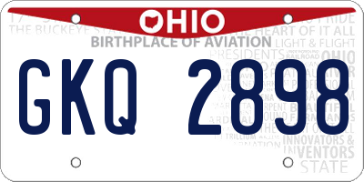 OH license plate GKQ2898