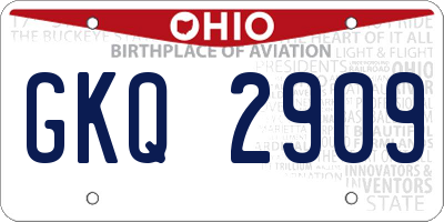 OH license plate GKQ2909