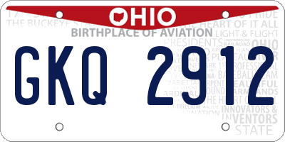 OH license plate GKQ2912