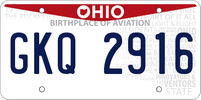 OH license plate GKQ2916
