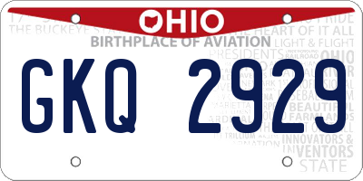 OH license plate GKQ2929