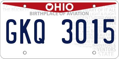 OH license plate GKQ3015