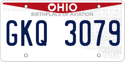 OH license plate GKQ3079
