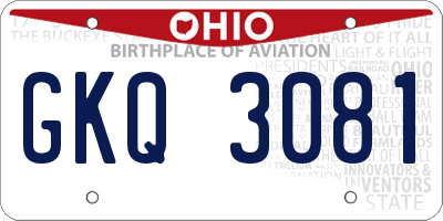 OH license plate GKQ3081