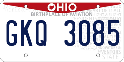 OH license plate GKQ3085