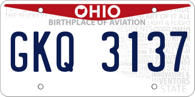 OH license plate GKQ3137