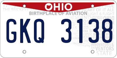 OH license plate GKQ3138