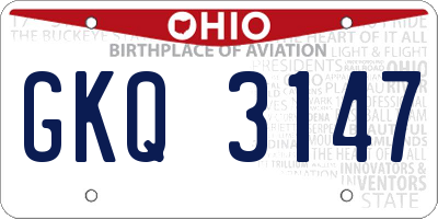 OH license plate GKQ3147