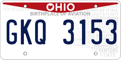 OH license plate GKQ3153