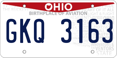 OH license plate GKQ3163