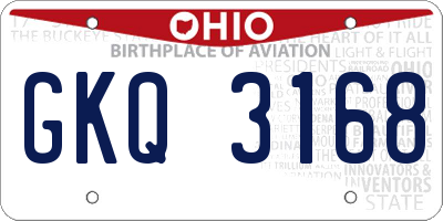 OH license plate GKQ3168