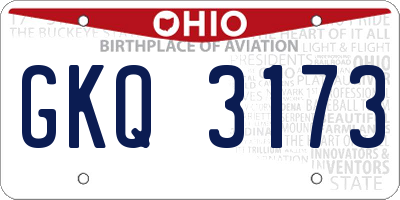 OH license plate GKQ3173