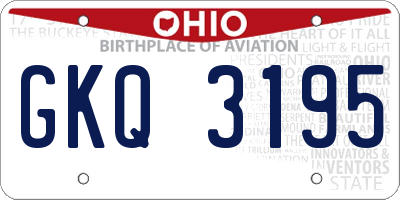 OH license plate GKQ3195