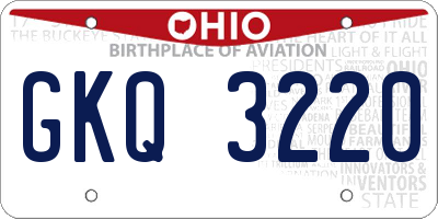 OH license plate GKQ3220