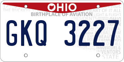 OH license plate GKQ3227