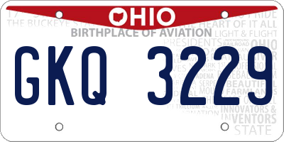 OH license plate GKQ3229