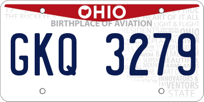 OH license plate GKQ3279