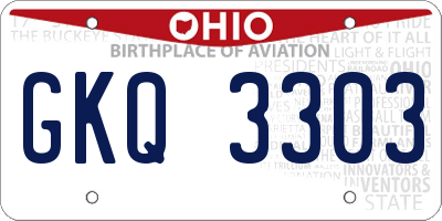 OH license plate GKQ3303