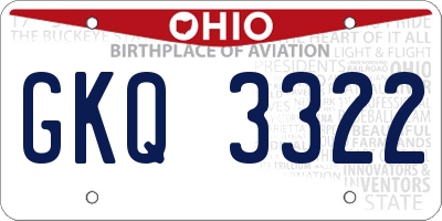 OH license plate GKQ3322