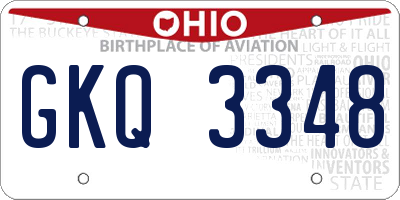 OH license plate GKQ3348