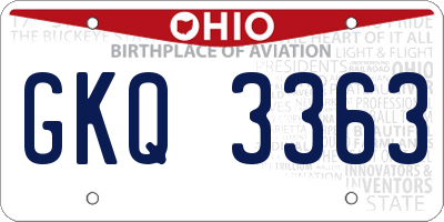 OH license plate GKQ3363
