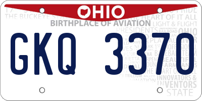 OH license plate GKQ3370