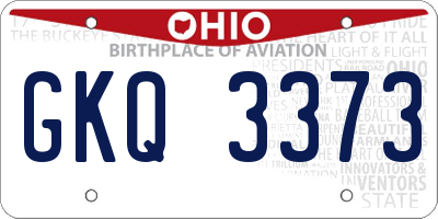 OH license plate GKQ3373