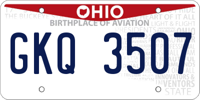 OH license plate GKQ3507