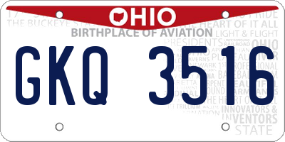 OH license plate GKQ3516