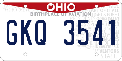 OH license plate GKQ3541